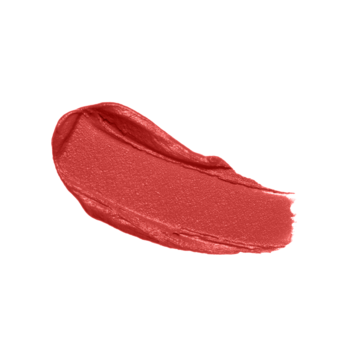 Kremowy swatch szminki AA Wings of Color 08 Poppy Red. Kolor koralowy, delikatnie błyszczący, na białym tle.
