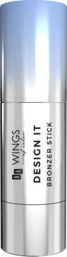 Srebrny bronzer w sztyfcie AA Wings of Color Design IT, pionowy widok. Napis "Bronzer Stick".
