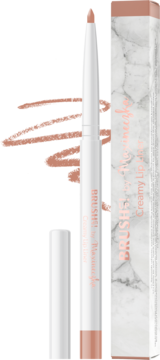Automatyczna konturówka Brush UP! Maxineczka Beige Nude, biała z beżową końcówką i marmurowym pudełkiem.