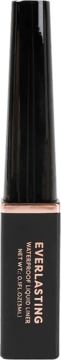 Czarny eyeliner Everlasting Waterproof Liquid Liner, w matowej butelce z miedzianym paskiem, widok z przodu.