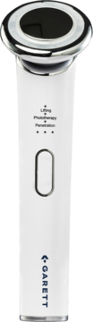 Białe urządzenie do mezoterapii bezigłowej Garett Beauty Bright Skin z funkcjami Lifting, Phototherapy, Penetration.
