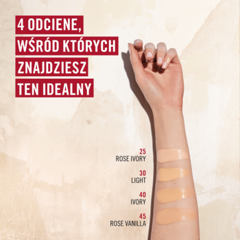 Rimmel Multi Tasker: Cztery odcienie korektora na ramieniu, w tym Rose Ivory i Ivory, by dobrać idealny kolor.