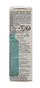 Tył opakowania La Roche-Posay Effaclar serum 30ml, z listą składników i informacjami producenta.