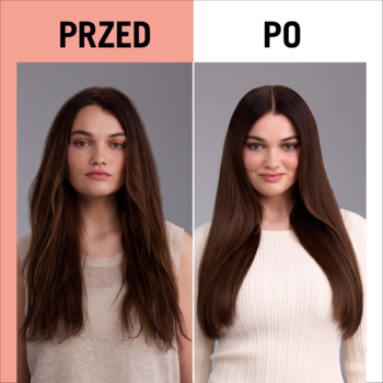 Schwarzkopf Taft x Gliss Sleeky Smooth: efekt prostowania bez prostownicy, porównanie włosów przed i po.