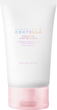 SKIN1004 Centella Poremizing Light Gel Cream, biała tubka z różową nakrętką, krem do twarzy na pory.