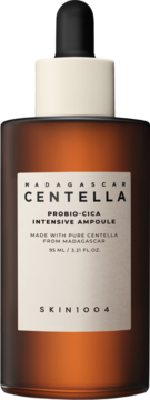 Madagascar Centella Probio-Cica Intensive Ampoule 95ml w brązowej butelce z pipetą, widok z przodu.