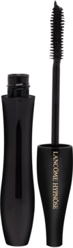 Czarny tusz do rzęs Lancôme Hypnôse, otwarty, z widoczną szczoteczką SoftSculpt™ i złotym logo. Pogrubiający.