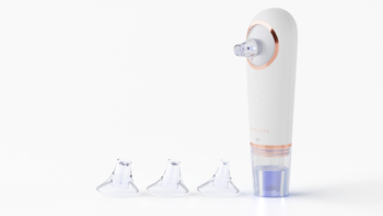 Beautifly B-Hydrapeel PRO do wodorowego oczyszczania twarzy, białe, z 4 końcówkami, widok z przodu.