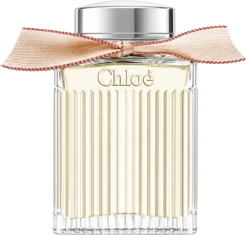 Chloé Lumineuse woda perfumowana, słodki kwiatowy zapach. Ryflowana butelka z różową wstążką, logo.