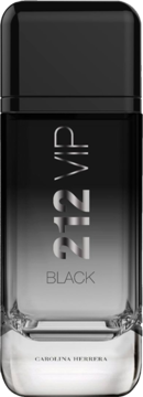 Czarna, gradientowa butelka 212 VIP Black Men Carolina Herrera z pionowym napisem 212 VIP.
