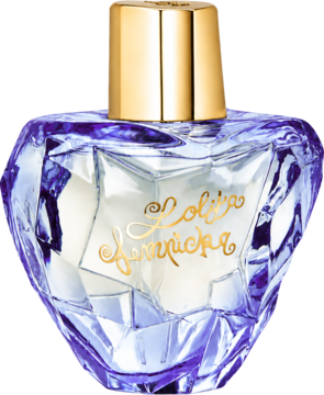 Lolita Lempicka woda perfumowana dla kobiet w fasetowanej butelce o kształcie serca, fioletowa, ze złotym korkiem.