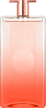 Lancome Idole Now woda perfumowana: pionowy, szklany flakon ombre od jasnego różu do koralu, z pompką.