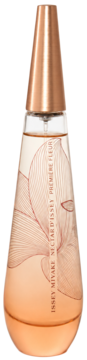 Issey Miyake Nectar D'Issey Premiere Fleur woda perfumowana, flakon z różowo-złotym korkiem i kwiatowym wzorem.
