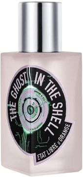Perfumy The Ghost In The Shell Etat Libre d’Orange, matowa butelka z futurystyczną etykietą i srebrną nakrętką.