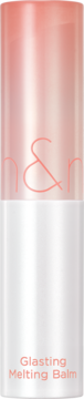 Rom&nd Glasting Melting Balm Sorbet Balm, brzoskwiniowo-biały koloryzujący balsam do ust w sztyfcie, widok z przodu.
