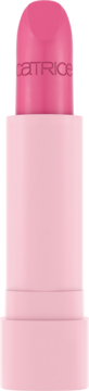 Różowy balsam do ust Catrice Lip Lovin' 030 I Cherrysh You, jasnoróżowa baza, ciemniejsza końcówka z logo.