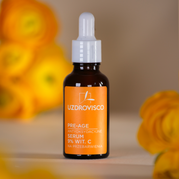 UZDROVISCO Pre-Age ,serum do twarzy, z 9% wit. C, antyoksydacyjne, na przebarwienia,kompozycja-1