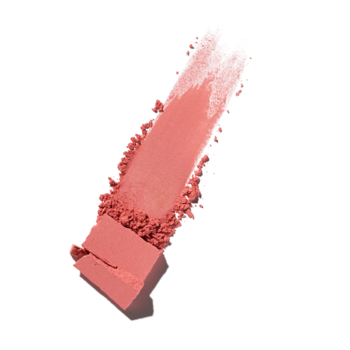 Róż do policzków Essence Blush Crush 30 Cool Berry: zbliżenie kawałka i pociągnięcia malinowego pudru.