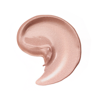 Różowo-złota, połyskująca smuga płynnego cienia Luminous Eye Tint Dazzling Rose, widok z góry na białym tle.