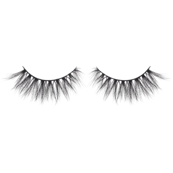 Lash Like a Boss: sztuczne rzęsy na pasku, wegańskie, gęste i podkręcone, efekt miliona rzęs, czarne tło.