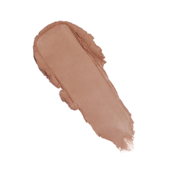 Satynowa pomadka do ust Revolution Lip Allure, beżowo-brązowa, ukośny, kremowy swatch na białym tle.
