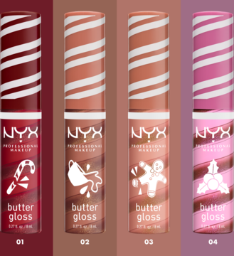 NYX PROFESSIONAL MAKEUP Butter Gloss ,błyszczyk do ust, nr 04 Holly Berry Swirl,kompozycja-1
