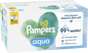 PAMPERS Harmonie Aqua,chusteczki nawilżane,kompozycja-1