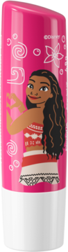 Różowy balsam do ust NIVEA Watermelon Sorbet Disney Moana z arbuzowym zapachem, białym wzorem, widok z przodu.