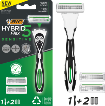 BIC, Hybrid 5 Flex, maszynka do golenia 1 rączka + 2 wkłady, 5 ostrzowa ...