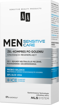 AA MEN Sensitive Care ,żel - kompres po goleniu, chłodząco - regenerujący,kompozycja-1