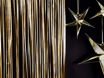 PARTYDECO ,kurtyna dekoracyjna, 90 x 250 cm, beżowa,kompozycja-1