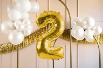 PARTYDECO ,balon foliowy, cyfra 2, złoty, 72 cm,kompozycja-1