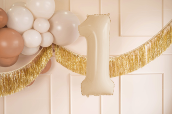 PARTYDECO ,balon foliowy, cyfra 1, beż, 72 cm,kompozycja-1