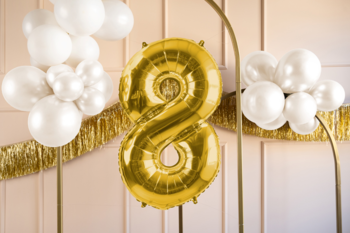 PARTYDECO ,balon foliowy, cyfra 8, złoty, 72 cm,kompozycja-1