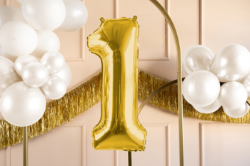 PARTYDECO ,balon foliowy, cyfra 1, złoty, 72 cm,kompozycja-1