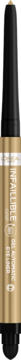Automatyczna kredka do oczu L'Oréal Infaillible Grip Gel w odcieniu Champagne, złoto-czarne opakowanie, widok z przodu.