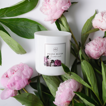 AROMA HOME Perfume ,świeca zapachowa w szkle, Peony Blush,kompozycja-1