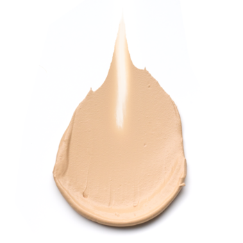 Kremowa smuga jasnego beżowego matującego podkładu Essence Foundation Stick na białym tle.