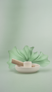 AMO'YA Wyciszenie ,ceramiczna podstawka pod palo santo,kompozycja-1