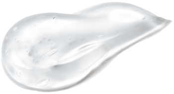 Przezroczysty olejek do ust FaceBoom Make-Up Clear nr 01, rozsmarowany, z pęcherzykami powietrza, na czarnym tle.