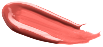Błyszcząca smuga FaceBoom Make-Up nr 04 Fresh Coral satynowego olejku do ust, w ciepłym, koralowym odcieniu.
