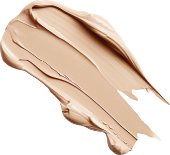 Rozmazana smuga podkładu Alterra Soft Glow Ivory, jasny beż, kremowa konsystencja o promiennym połysku.