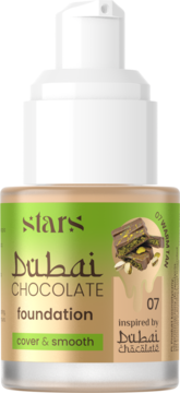 STARS Dubai Chocolate ,podkład do twarzy, kryjąco-wygładzający, nr 07 Warm Tan,kompozycja-1