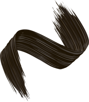 Pociągnięcie tuszu Max Factor 2000 Calorie Long Lash Era w kolorze Black Brown, ukazujące gęstą, falistą smugę.
