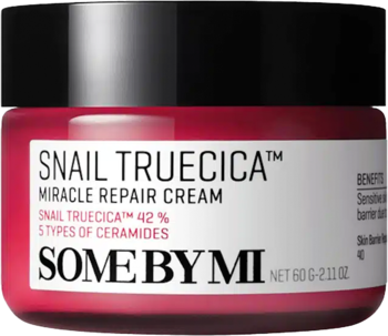 Czerwony naprawczy krem Some By Mi Snail Truecica z ceramidami i śluzem ślimaka, widok z przodu.