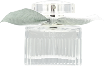 Chloé Eau de Parfum Naturelle, wegańska woda perfumowana w ryflowanej butelce z jasnozieloną kokardką.