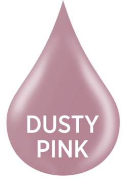 Eveline Cosmetics odżywka do paznokci Dusty Pink. Błyszcząca kropla pudrowego różu z napisem DUSTY PINK.