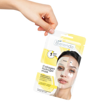 BIELENDA Collagen ,maska w płachcie, hydrożelowa, nawilżająco-rozświetlająca,kompozycja-1