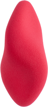 Czerwona gąbka make-up Ewa Schmitt Contour&Go NEW SHAPE MA537, o ergonomicznym kształcie do precyzyjnego konturowania.