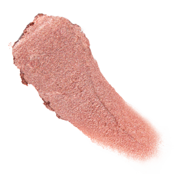 Zbliżenie na błyszczącą, różowo-beżową smugę kremowego cienia J.Cat Beauty Shimmie Struck Shadow Stick Luminary Dream.